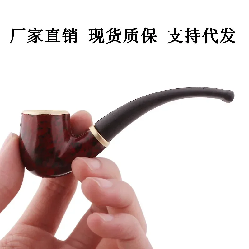 Detachable Factory Direct Resin Wood Leopard Print Portable Washable Smoke Tobacco Smoking Pipes Accessories