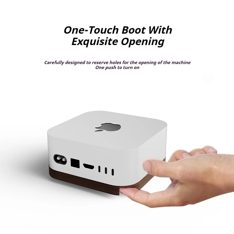 Support Aluminium Mac Mini M4/M4 Pro 2024 - Dissipation Thermique, Anti-poussière - Design Surélevé - Accès Bouton