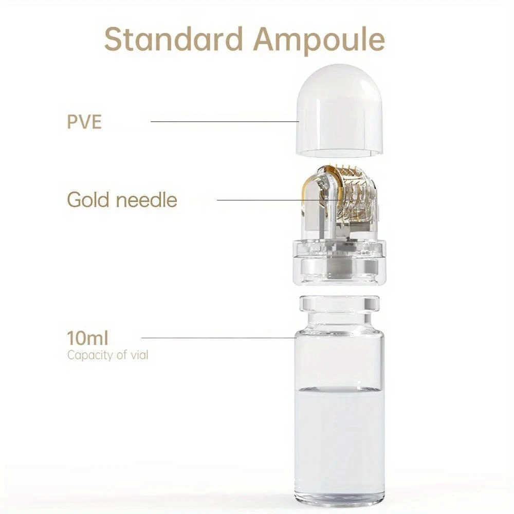 64Pins Roller Titanium Gold Tips Needle Serum Applicator Sterile Disposable Packaged Reusable Bottle No Liquid derma roller