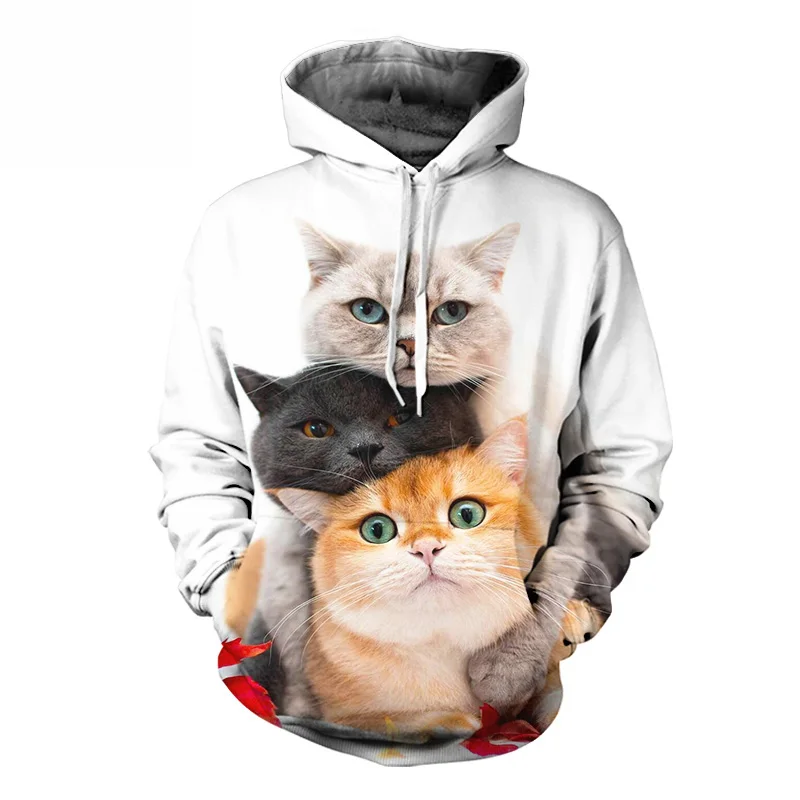 

Cute Cat 3D Streetwear Hoodies Men/Women Kawaii Animal Print Fleece Sweatshirt Autumn Long Sleeve Pullover Harajuku Mujer