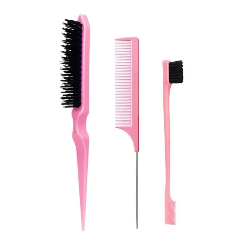 Needle Mouse Hair Brush Set Sharp-tail New Three-piece Comb Three-row Hair Comb Steel Tail Comb Toothbrush Eyebrow Brush Tool