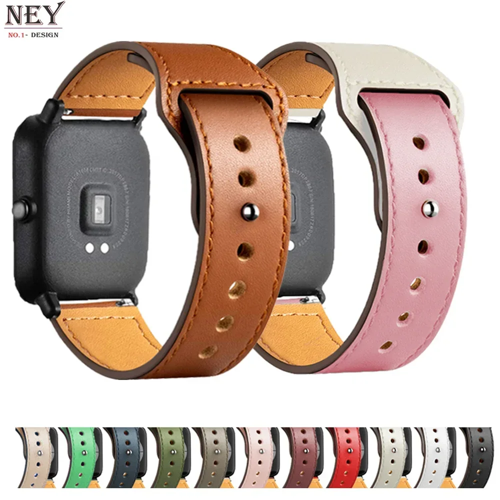 Elegant Leather Watch Strap Bracelet - 20mm/22mm
