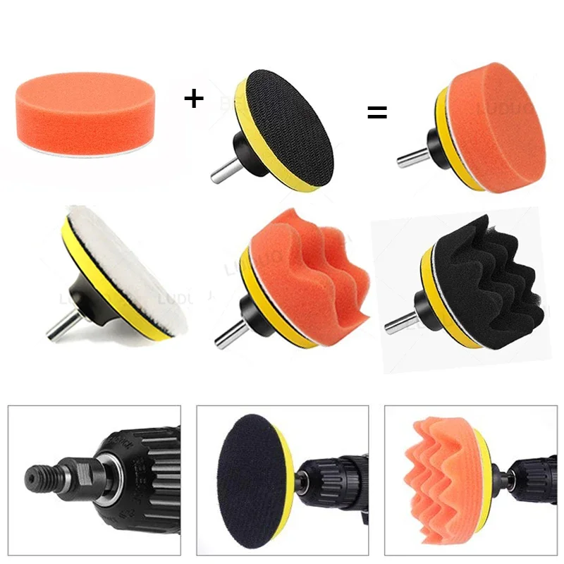 3/4/5/6/7inch Car Polishing Disc Self-Adhesive Buffing pad Waxing Sponge Wool Wheel Polishing Pad Headlight Repair Car Polish 3