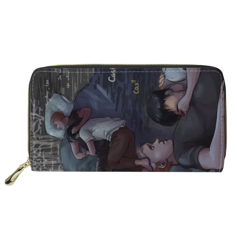 2023 New Fashion Supernatural Print  Leather Wallets For Women Leather Female Credit Card Holders Zipper Clutch Hand Bag Purse