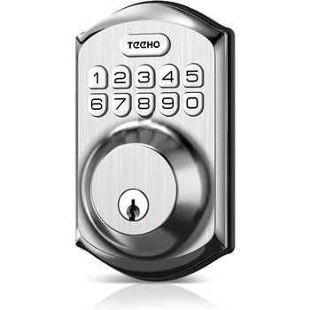 Keyless Entry DoorLock with Keypad -Smart Deadbolt Lock for Front Door with 2 Keys - Auto Lock -Easy Installation - Satin Nickel 1