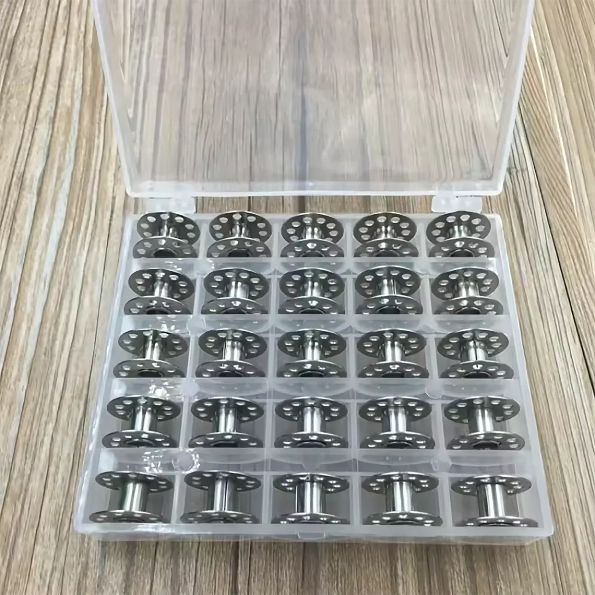 25PcsSet Empty Bobbins Sewing Machine Plastic Case Storage Box for Sewing Machine Spools with Thread Storage Case Tools