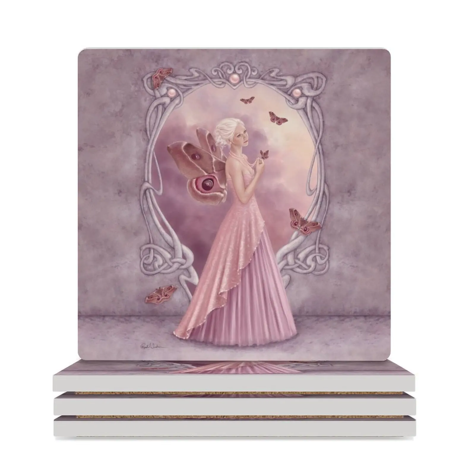 

Pearl Birthstone Fairy Ceramic Coasters (Square) drink set mug mat for table Coasters
