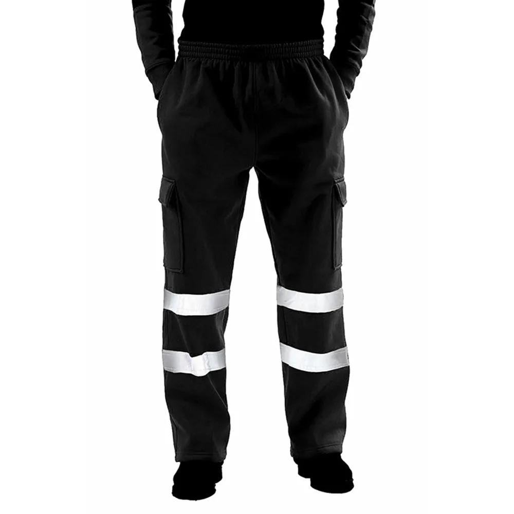 

Men's Traffic Environmental Sanitation Workers Trousers High Visibility Bottoms Workwear Reflective Tape Safety Pants