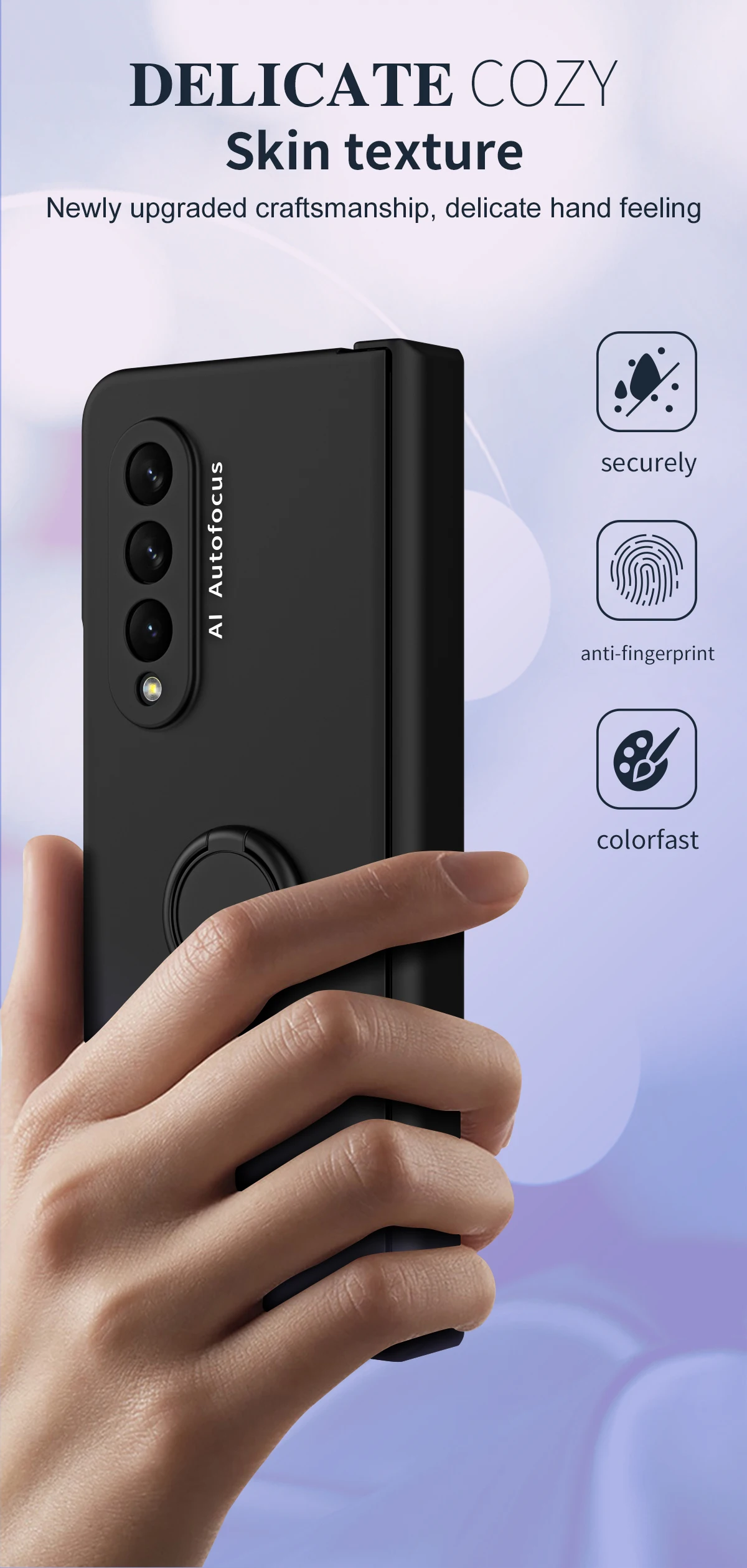 Auto Magnetische Ring Houder Telefoon Case Voor Samsung Galaxy Z Fold 5 4 3 5G Scharnier Plastic Cover met Front Screen Protector_voghion.com