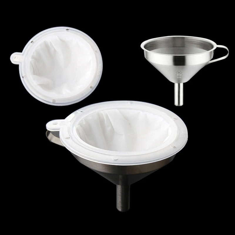 Nylon Filter refrigerator water filter inline water filter water filter 100/120/200/300/400/450 Mesh Stainless Steel Funnel For Fruit Milk Traditional Chinese Medicine Oil White Wine