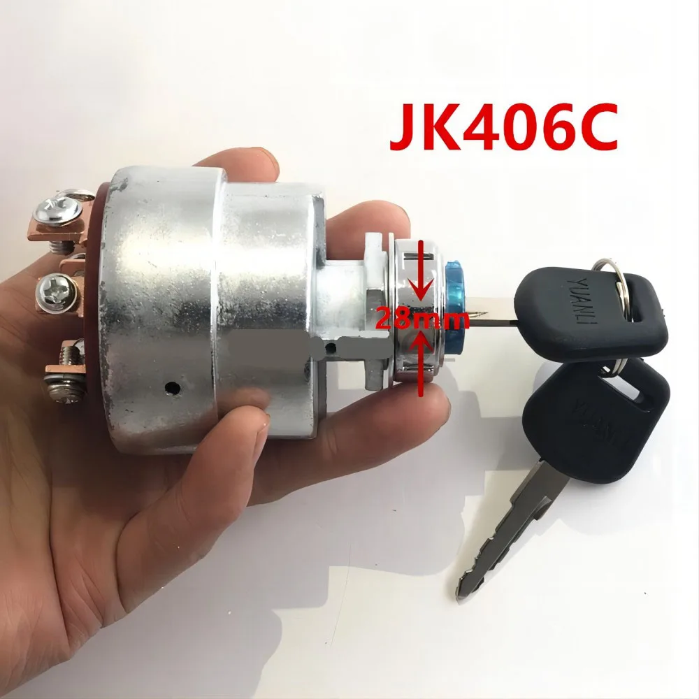XOJOX 지게차 시동 스위치, 점화 잠금 키 스위치, JK406C, 하이 퀄리티 액세서리, 무료 배송