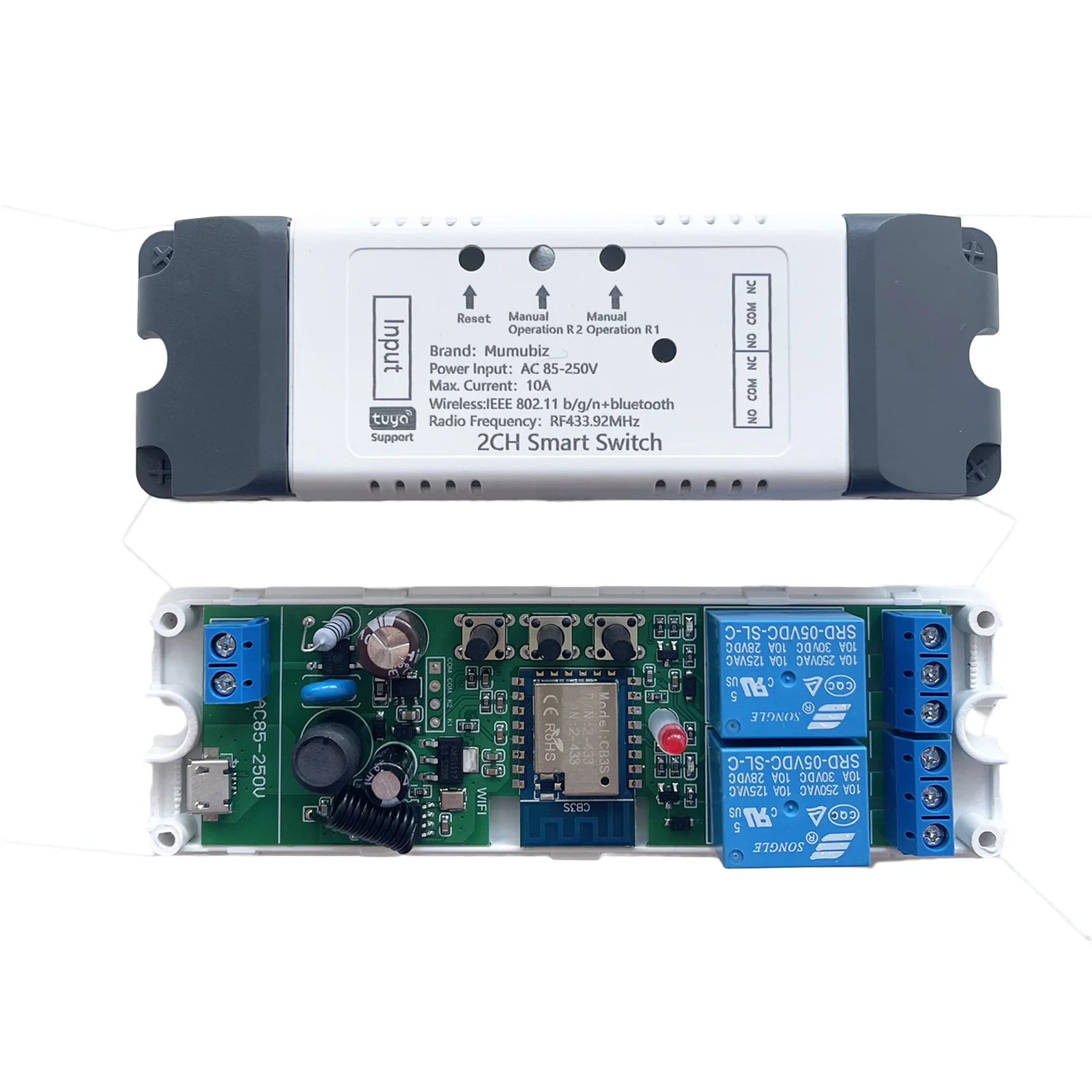 Tuya Smart Life WiFi Switch 90-250V Dry Contact Relay InterLock/ Selflock/ Momen