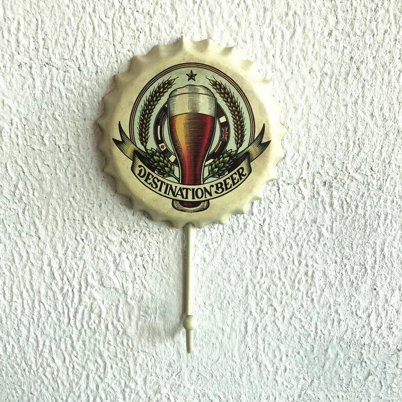 Metal Hanging Hooks Vintage Wine Bottle Cap Wall Crafts Pendants Creative Hanger Home Accessories 6