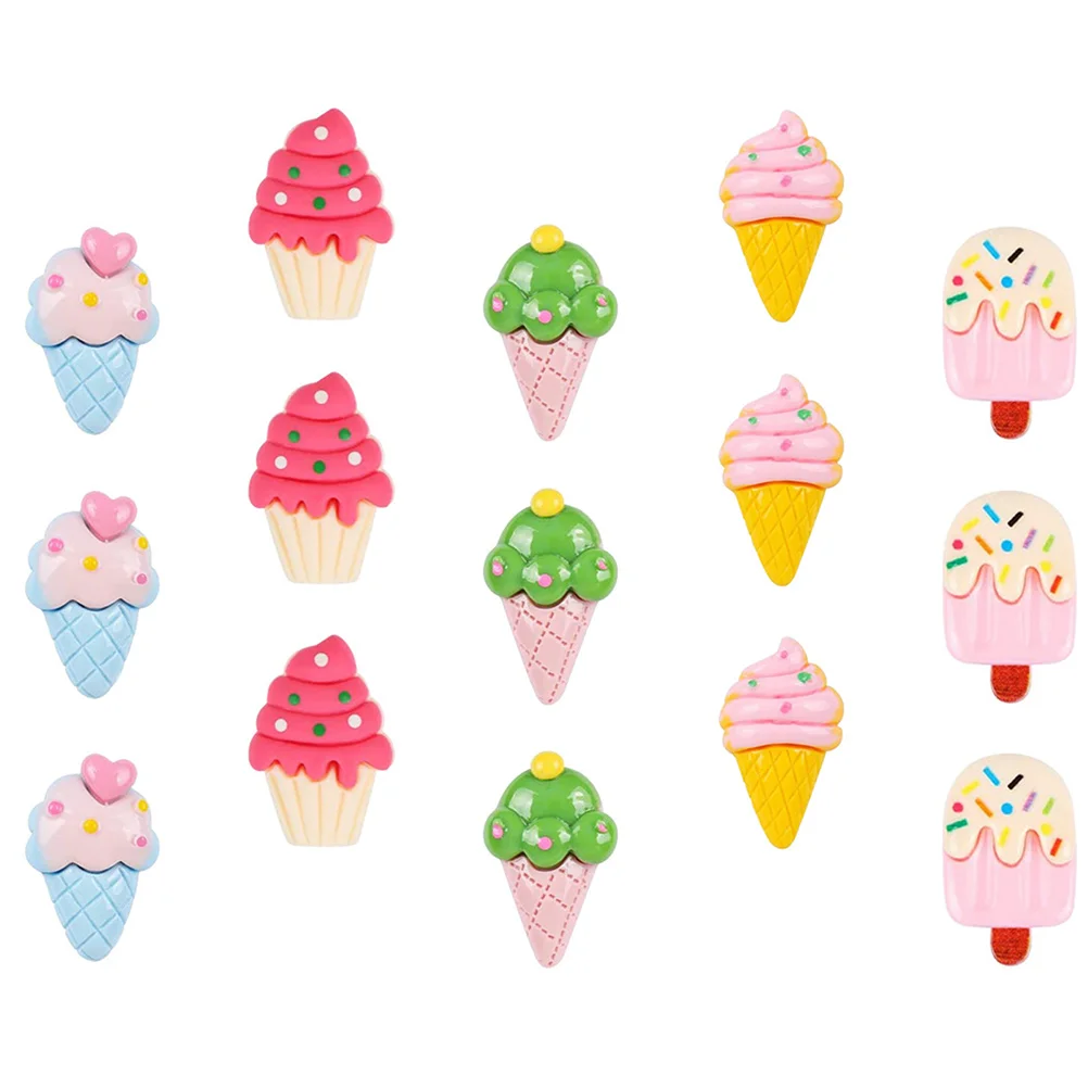 

15 Pcs Thumbtack Push Pin Ice Cream Cork Board Small Pushpins Artworks Notes Thumbtacks Plastic Convenient Travel