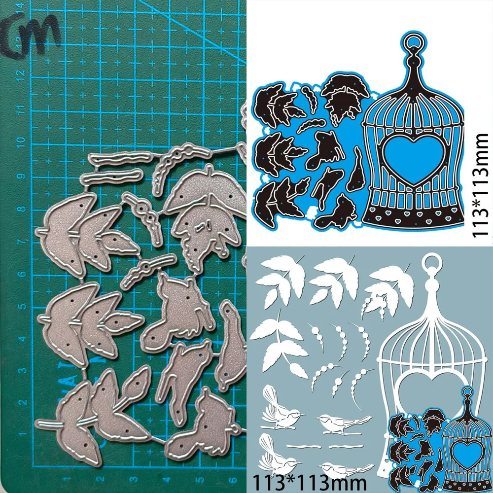 Bird cage leaves Metal Cutting Dies Scrapbooking Metal Craft Cut Die Mold Templates Photo Album Card Making Embossing Stencil