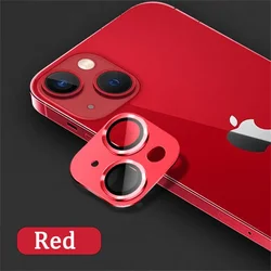 Premium Metal Ring Camera Lens Protector Case - Durable Back Cover Accessory - iPhone 14 Pro Max (Red)
