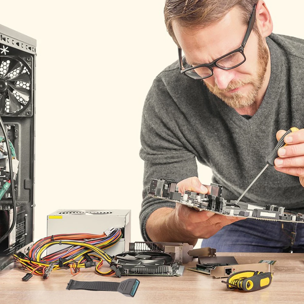 USB3.0 Female To USB3.0 Male Motherboard Adapter Cable 15cm Motherboard Extension Adapter Header Cable Converter for Computer