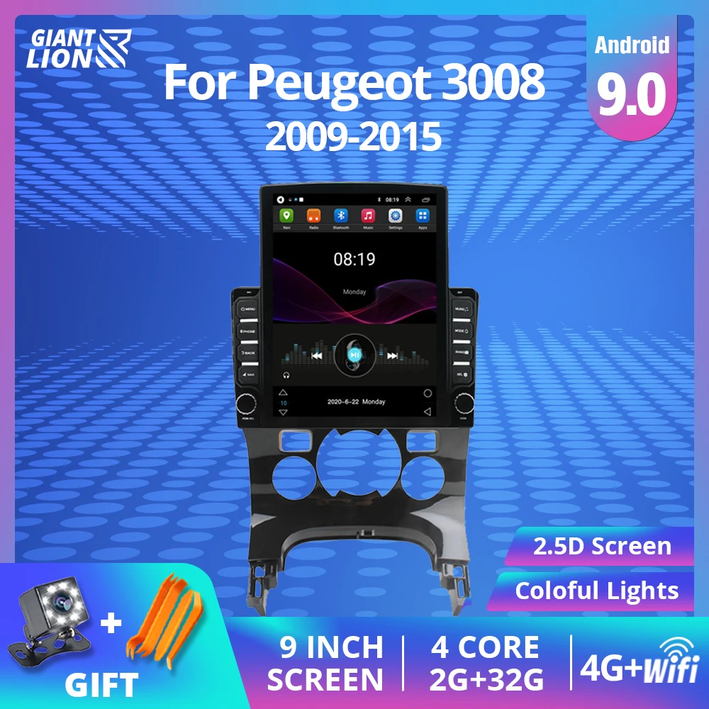 2din Android10.0 Car Radio For Peugeot 3008 2009 2011 2012 2015 Car