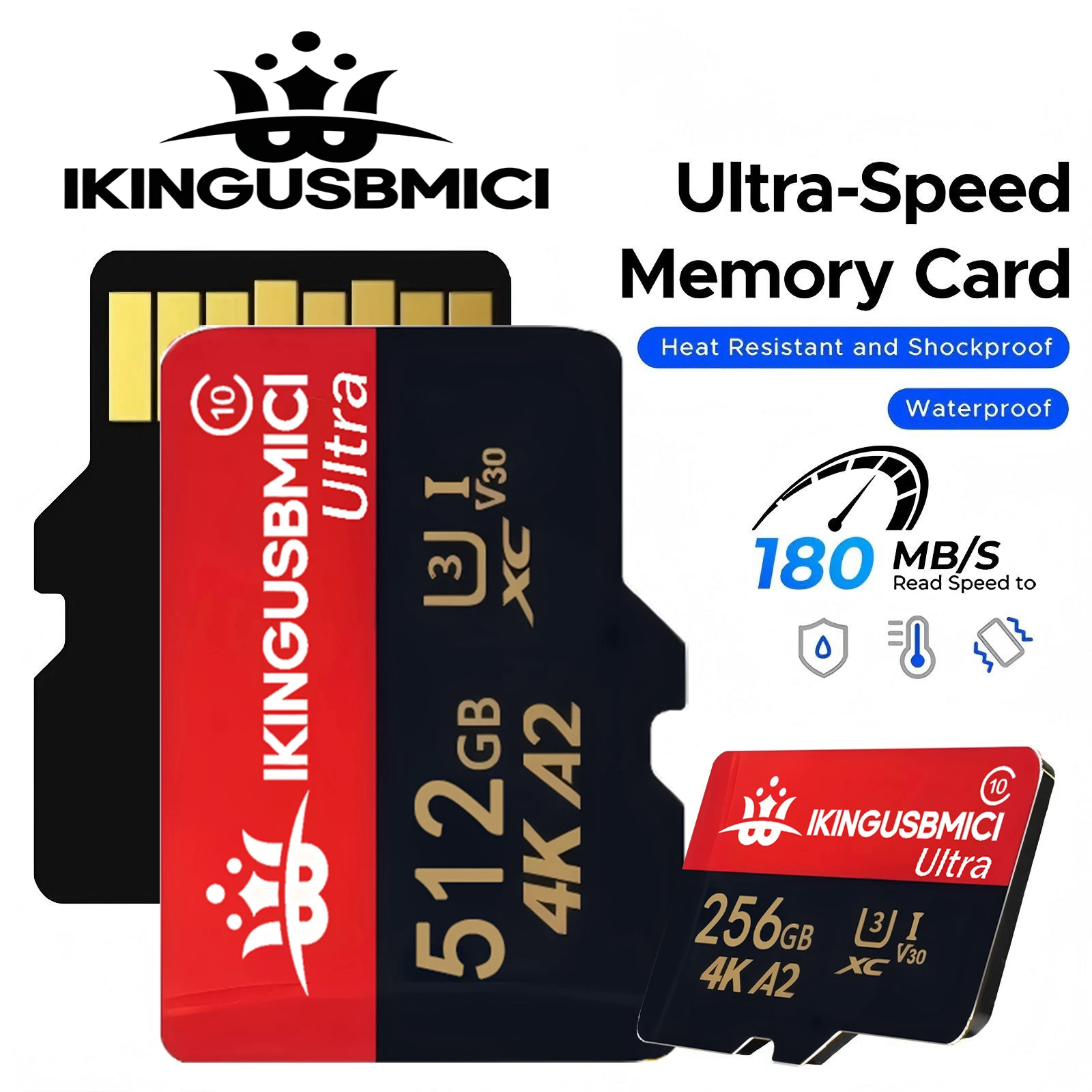 스피드 부스트 메모리 카드 SD 카드 TF 카드 마이크로 TF/SD 카드 32GB 64GB 128GB 풀 HD 4K A2 V30 (대시캠, 게임용 노트북용)