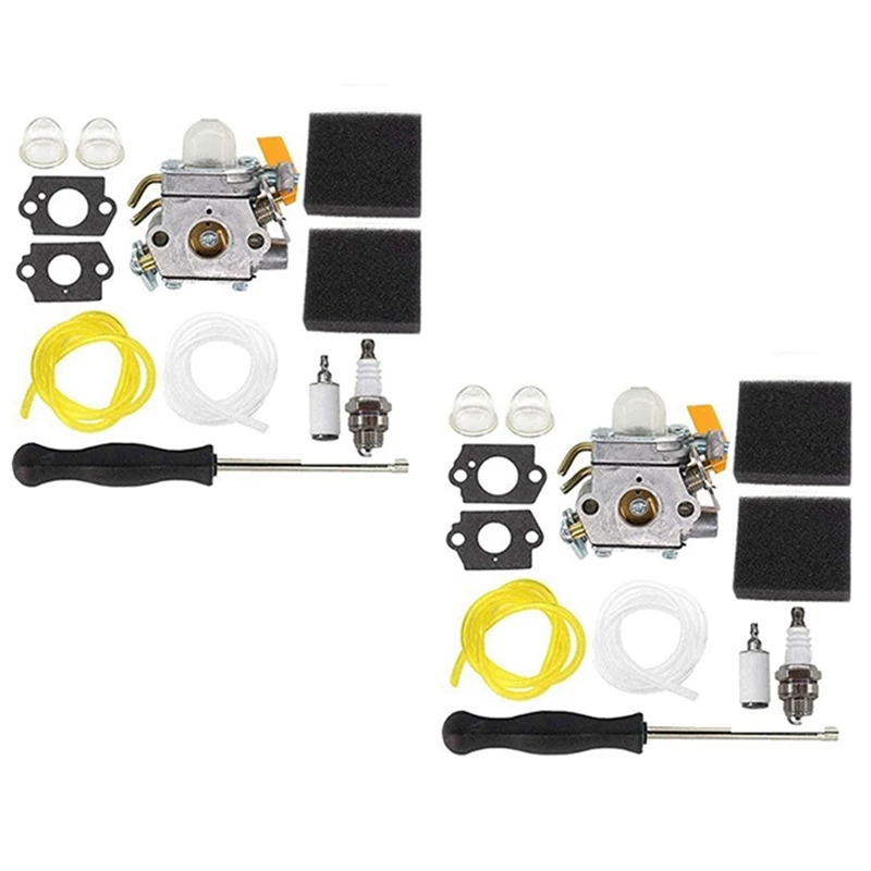 

2X Carburettor 308054012 With Air Filter Set For 25Cc 26Cc 30Cc 46Cc Ryobi Homelite Hedge Trimmer Zama C1U-H60 Carb