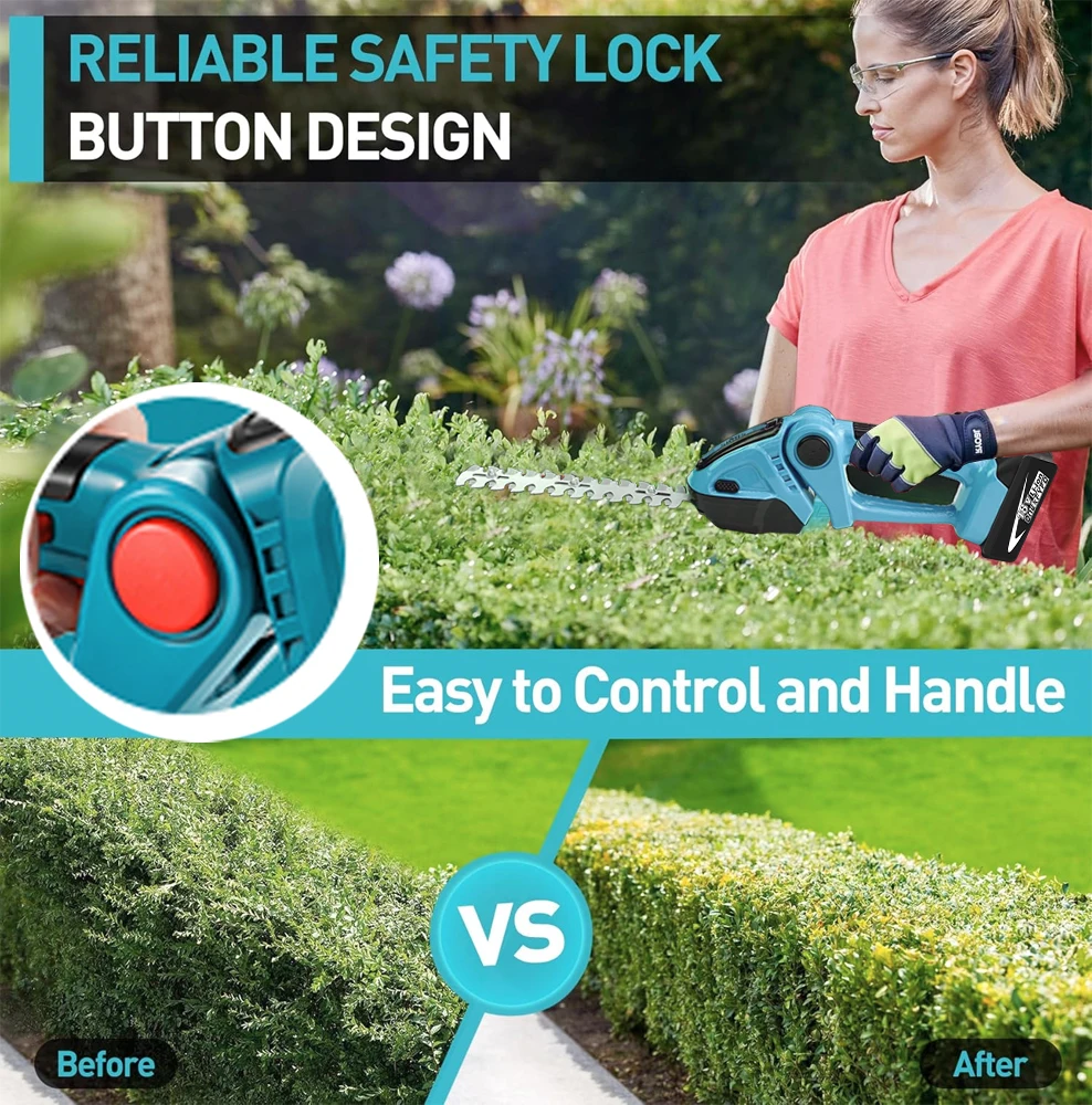 Cordless Electric Hedge Trimmer Lawn Mower Household Shrub Weeding Pruning Mower Garden Tools for Makita 18V Battery 5