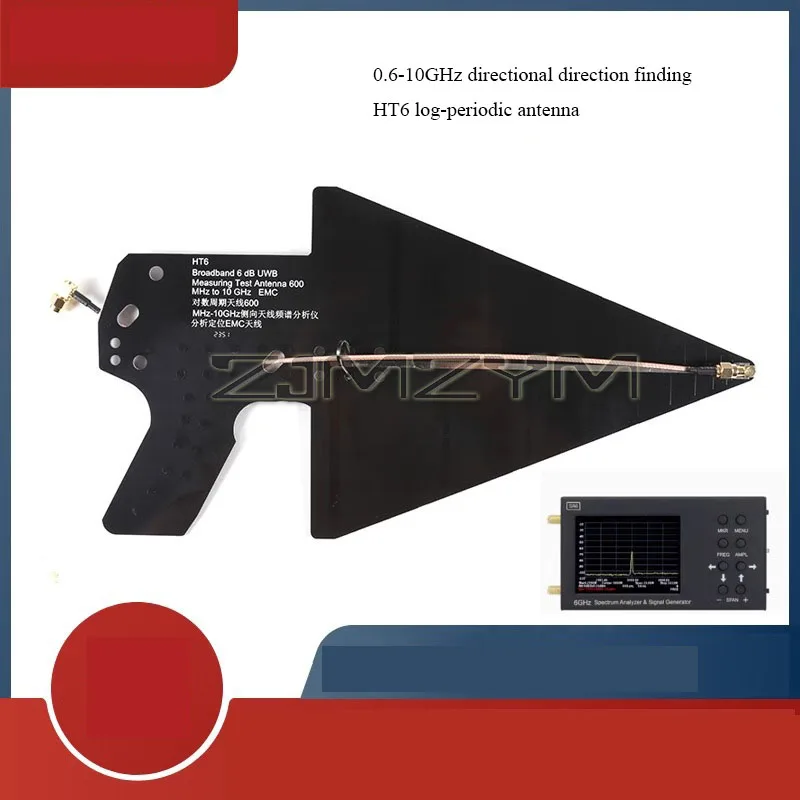 0.6-10GHz Logarithmic Periodic Antenna EMC Antenna 2/3/4G Wi-Fi UWB Broadband Directional Direction Finding Spectrum Analyzer