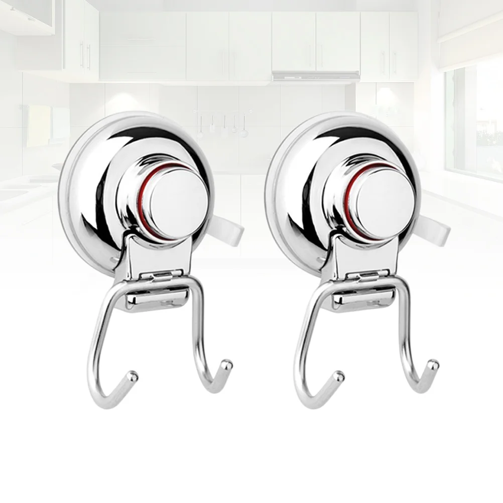 Double Hooks Cup No Drilling Stainless Steel Bathroom Kitchen Tile Wall Vacuum Strong Paper Holders Tissue Rack Mounting 3 Pcs