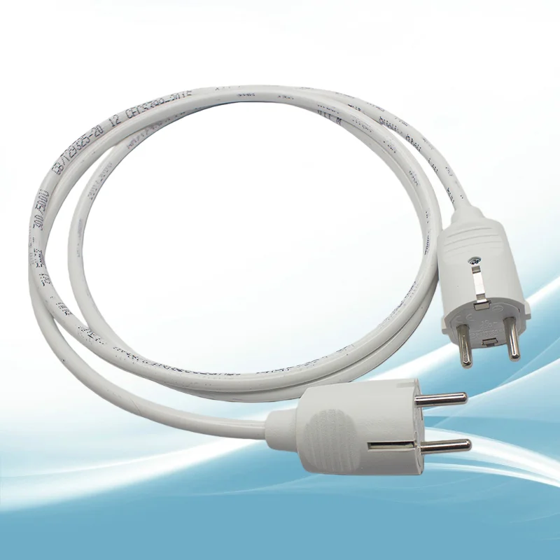 Durable 2m White Extension Power Cord for Versatile Indoor and Outdoor Use
