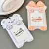 1Pcs Photocard Holder, Cute Cartoon Animal ID Credit Card Holder with Keychain Hard Shell Protective Photo Sleeves 4