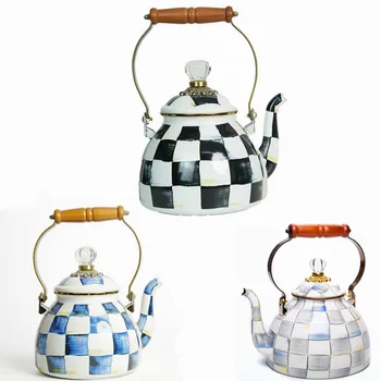 Vintage Enamel Tea Kettle 1
