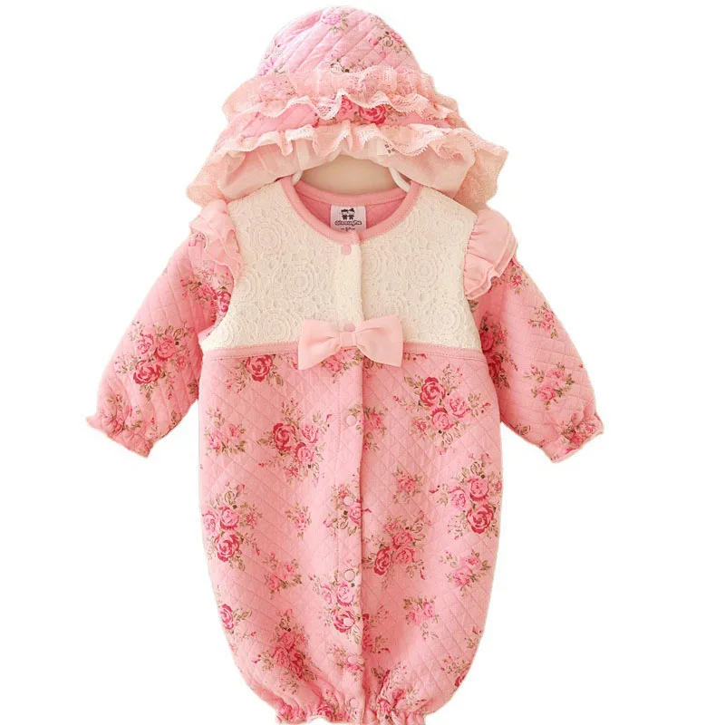 

2022 Baby Romper Coral Fleece Warm Baby Girls Clothes For Newborn Costume Infant Clothing For Baby Winter Children Jumpsuit