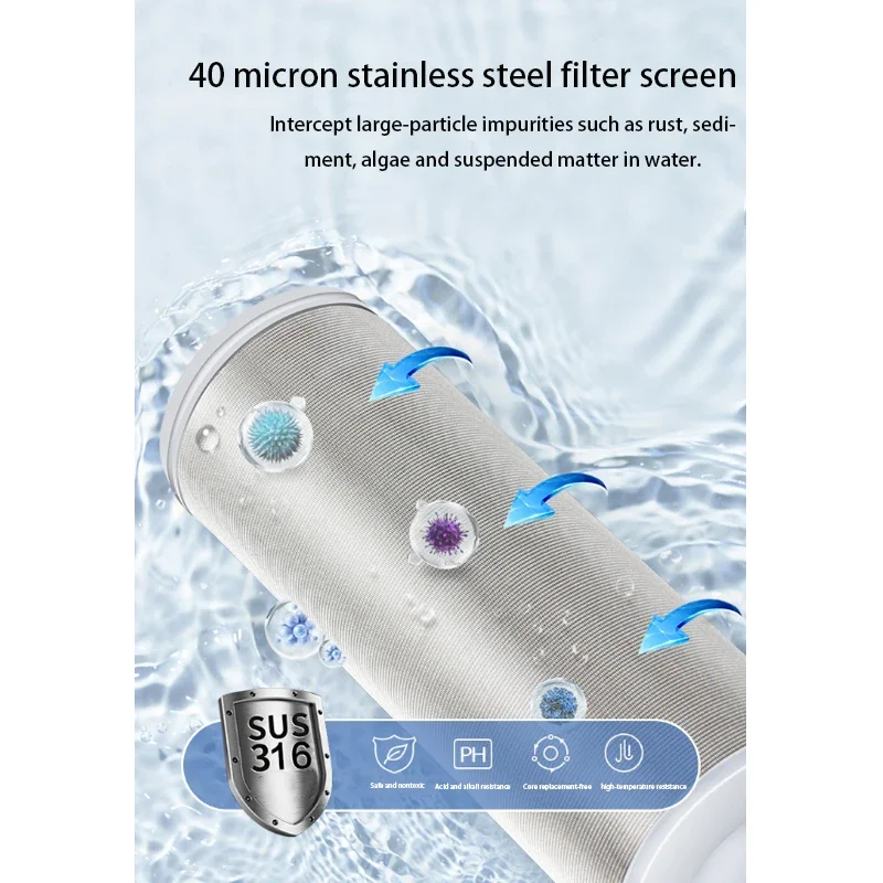 1/2" Stainless Steel Household Electric Water Heater Pre-filter Water Purifier Washing Machine Faucet Shower Anti-scaling Filter