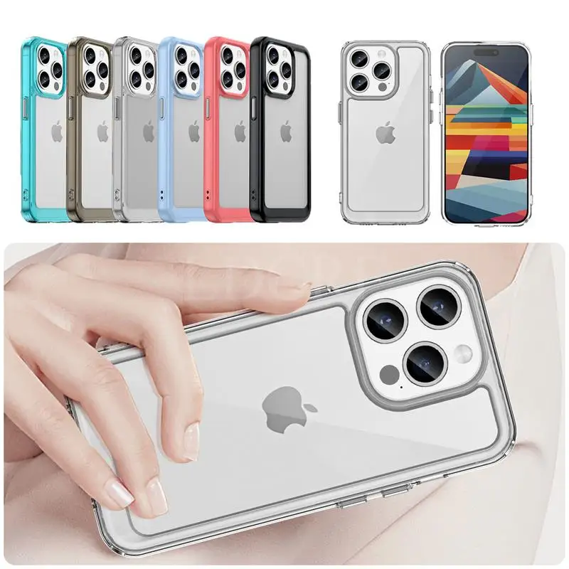 Per Iphone 15 Pro Max Custodia Di Lusso In Silicone Trasparente Paraurti Iphone15 Pro Max Custodia Tpu Custodia Antiurto Per Iphone 15 Pro Max Cover