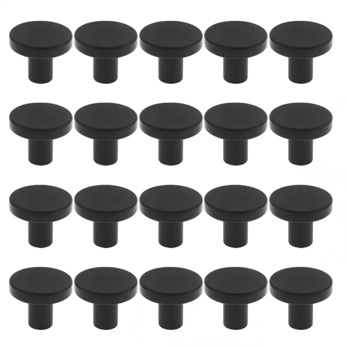 20 ชิ้นรอบตู้ครัว Knobs Solid Dresser Knobs Matte ลูกบิดตู้สําหรับตู้/เดี่ยวสีดําลูกบิด/ลิ้นชักฮาร์ดแวร์ 1