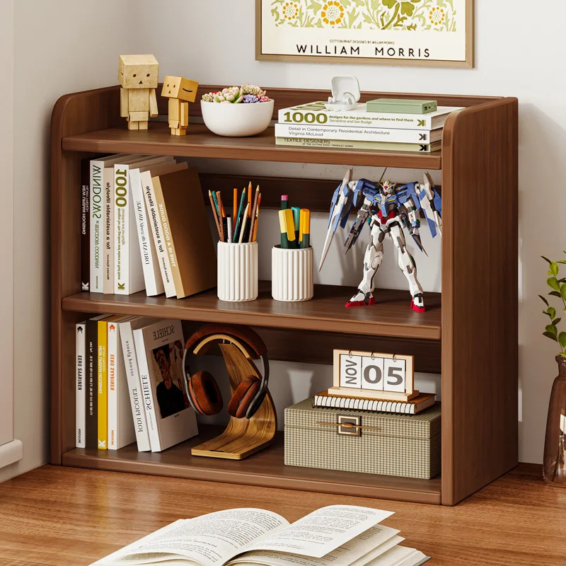 Bookcase Storage Table Bookshelf Wood Storage Shelf for Student Home Desk