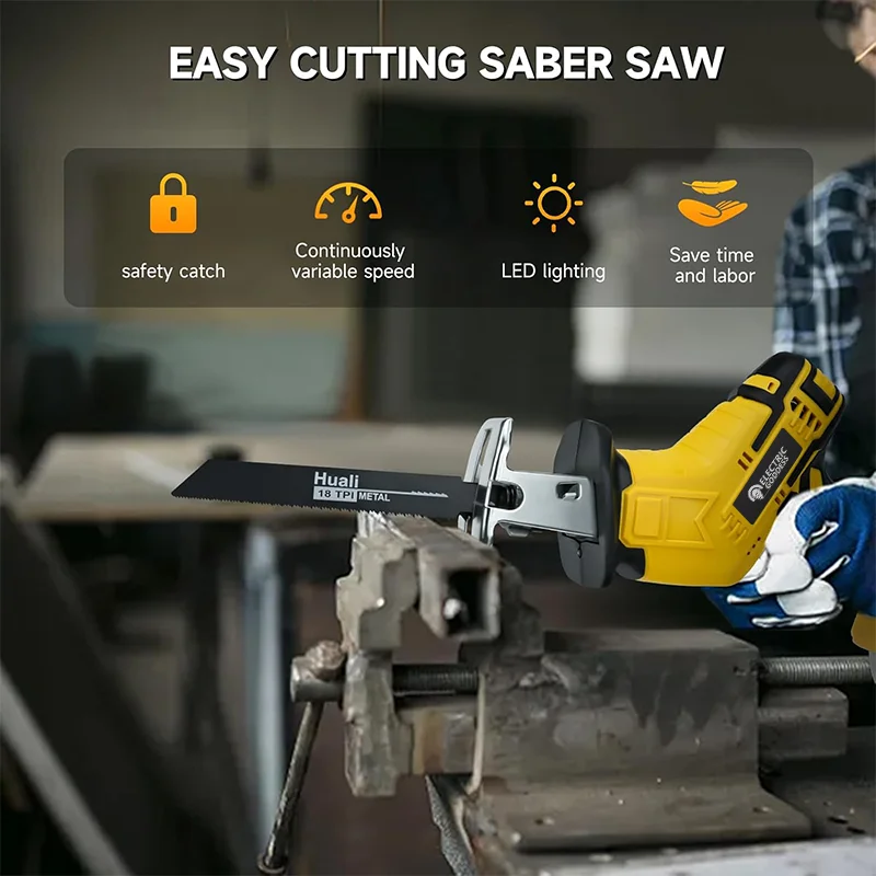 For 20V Dewalt 3999W Cordless Electric Reciprocating Saw Multifunctional Metal Wood Pipe Cutting Saw Without Battery 4