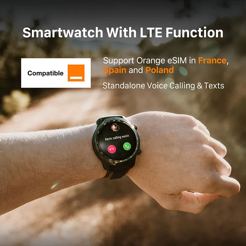 TicWatch Pro 3 LTE Wear OS Smartwatch Vodafone/Orange Reloj deportivo para  hombre Snapdragon Wear 4100 8GB ROM 3 a 45 días de duración de la batería