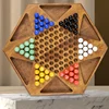 Wooden Chinese Checkers Board Game with Marbles for Kids and Adults 4