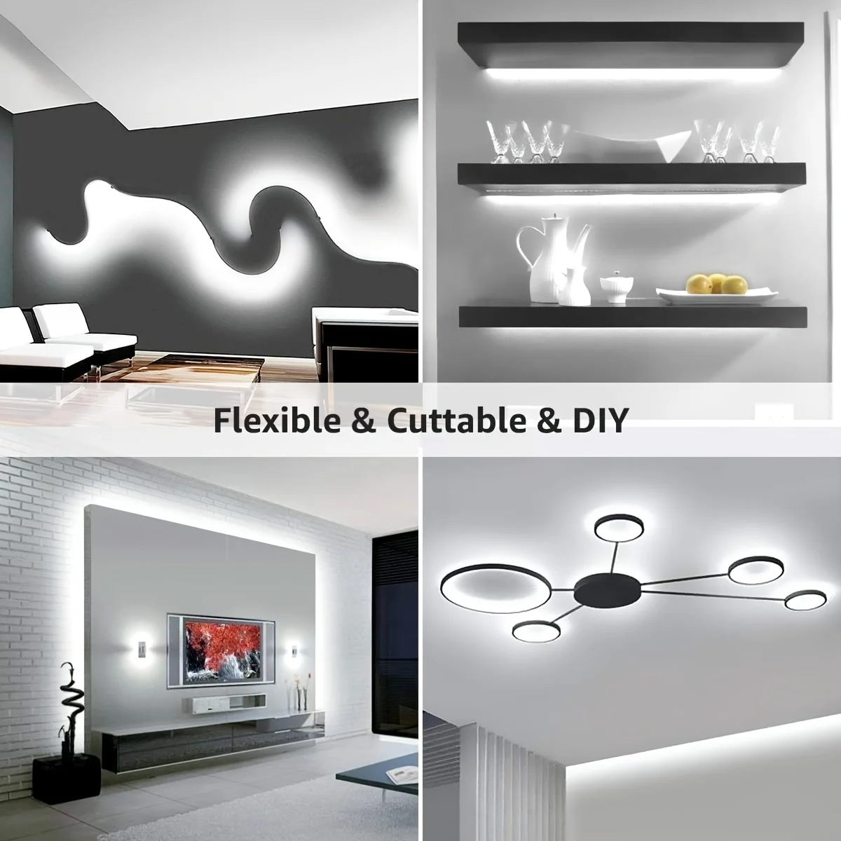 5V USB LED 스트립 라이트 핸드 스윕 모션 센서 디머 2835 LED 리본 TV 백라이트 주방 언더 캐비닛 거울 조명
