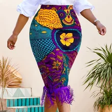 

Package Hip Skirt Casual Business Wear Skirt Ethnic Style High Waist Slimming Bag Hip Skirt Fringed Skirt One Step Skirt Elegant