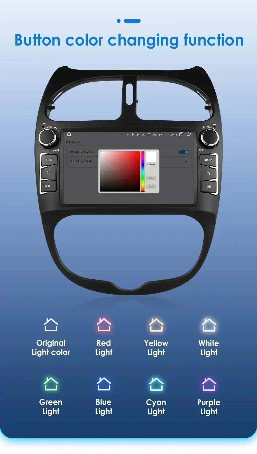 Hizpo 7862 2din Android 13 Radio samochodowe dla PEUGEOT 206 206CC