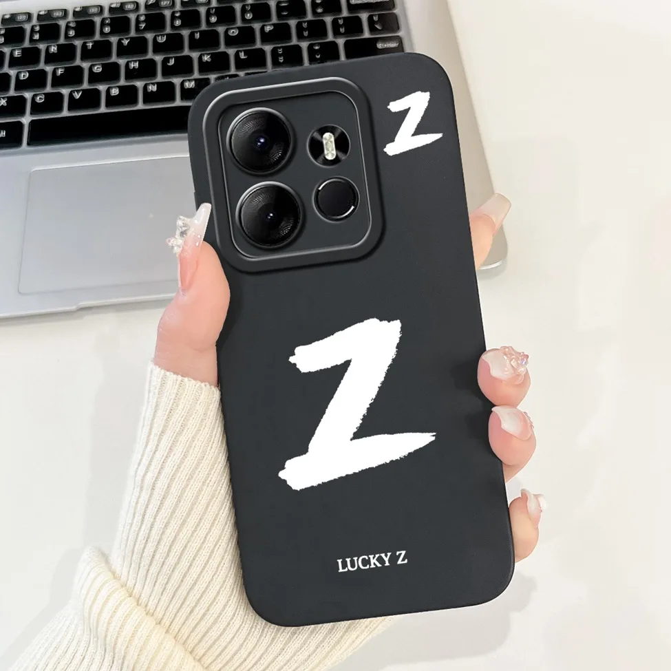 Chic Alphabet Pattern Silicone Phone Case - Simple Fashion Design