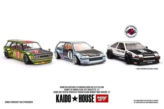 shariff1/64街道ハウスR34＆NSX & M3カスタム3台セット Przedsprzedaż Kaido House 1:64 AE86 BMW M3 E30 GTR R34
