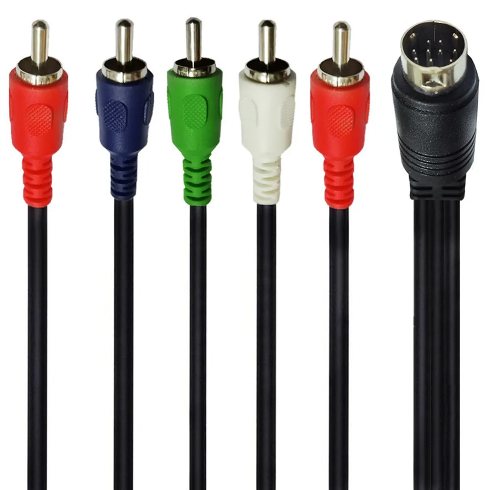 

S-Video 10Pin to 5RCA Red white Red Green Blue Audio Video Component line 1.8 meters