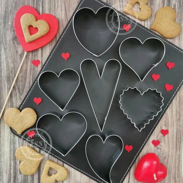 Heart Cookie Cutter Set Stainless Steel Love Heart Shaped Fondant Biscuit  Molds for Valentines Day Gifts Cake Decor Baking Tools - AliExpress