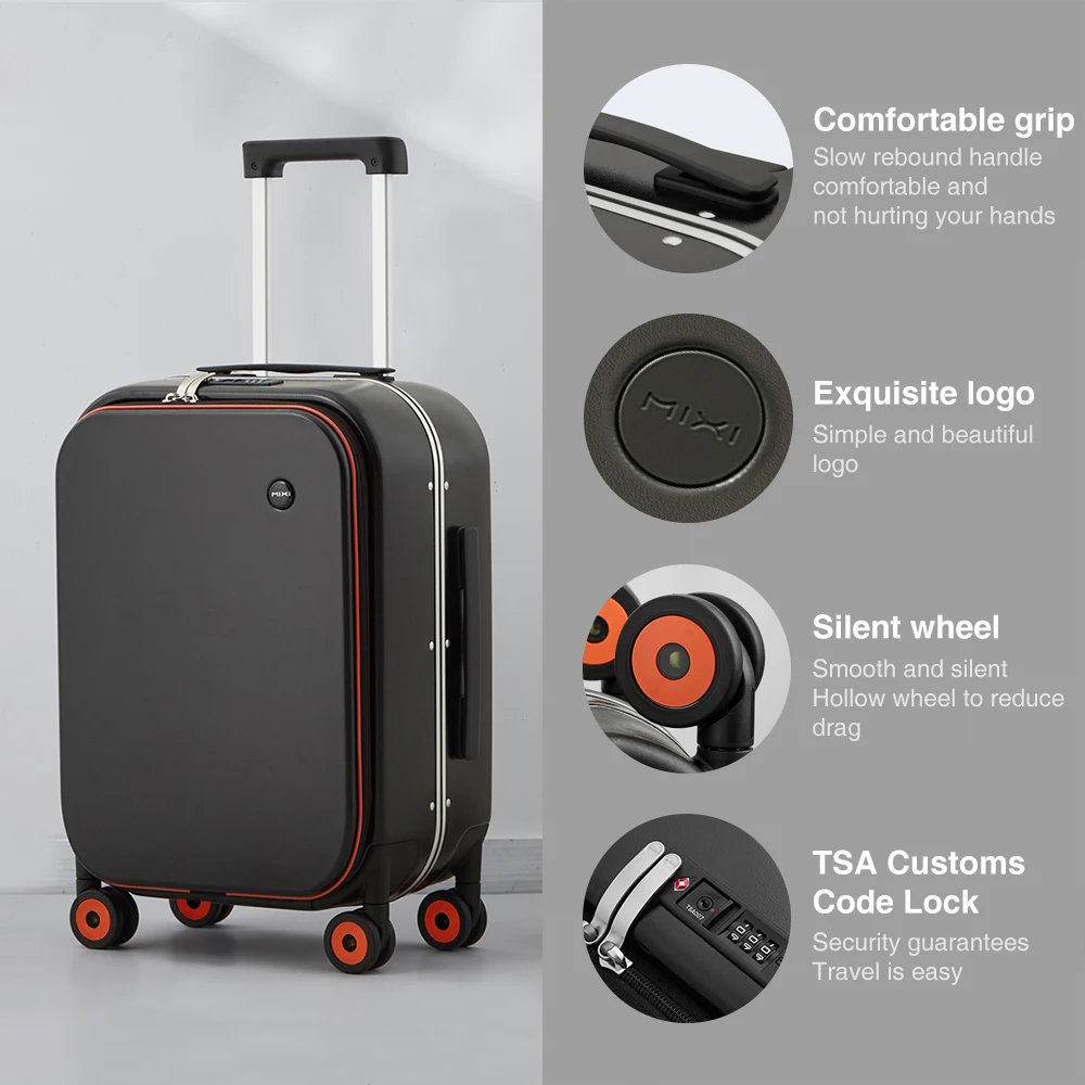 Travel Luggage Mixi New Innovative Design Suitcase Carry On Hardside Rolling Luggage PC Spinner Wheels Trolley Case Aluminum Frame