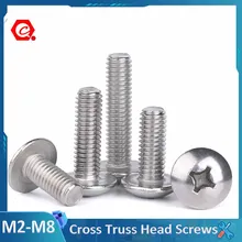 

M2 M2.5 M3 M4 M5 M6 M8 304 Stainless Steel Cross Recessed Truss Head Machine Screws Philips Mushroom Big Flat Head Screw