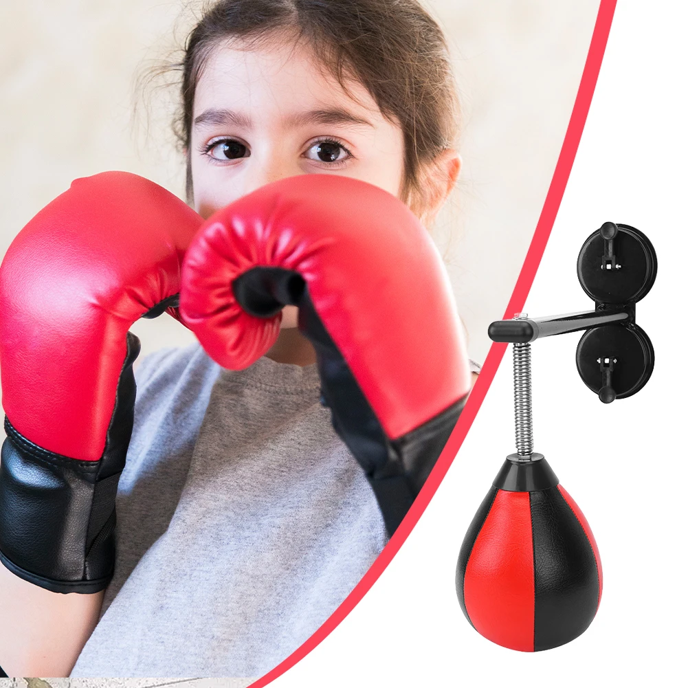 Wall Mount Punching Bag Height Adjustable Boxing Training Ball with Suction Cup Punching Ball with Spring for Kids Adults