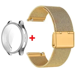 Premium Steel Mesh Milanese Loop Band with Protective Case - Galaxy Watch 4 40mm (Gold - Silver)
