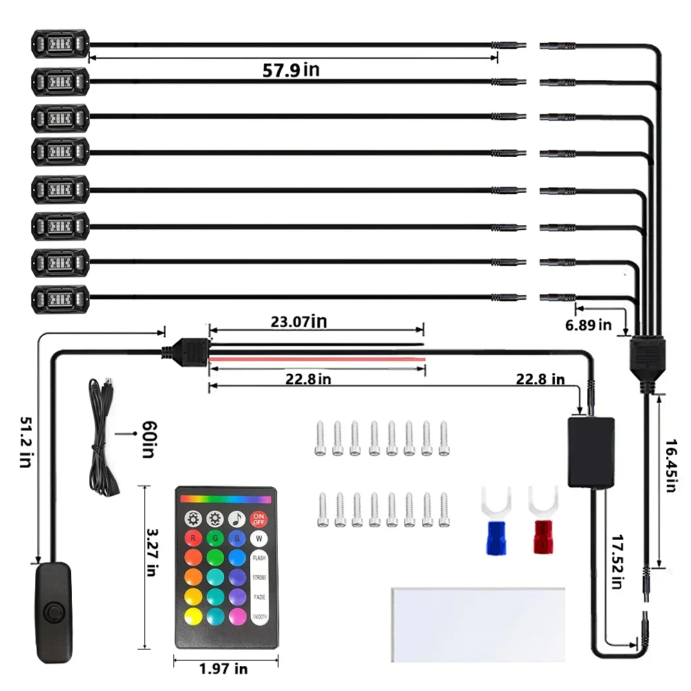 4/6/8 in 1 New LED Car LED Symphony Ambient Light Ambient Holding PCB Flexible